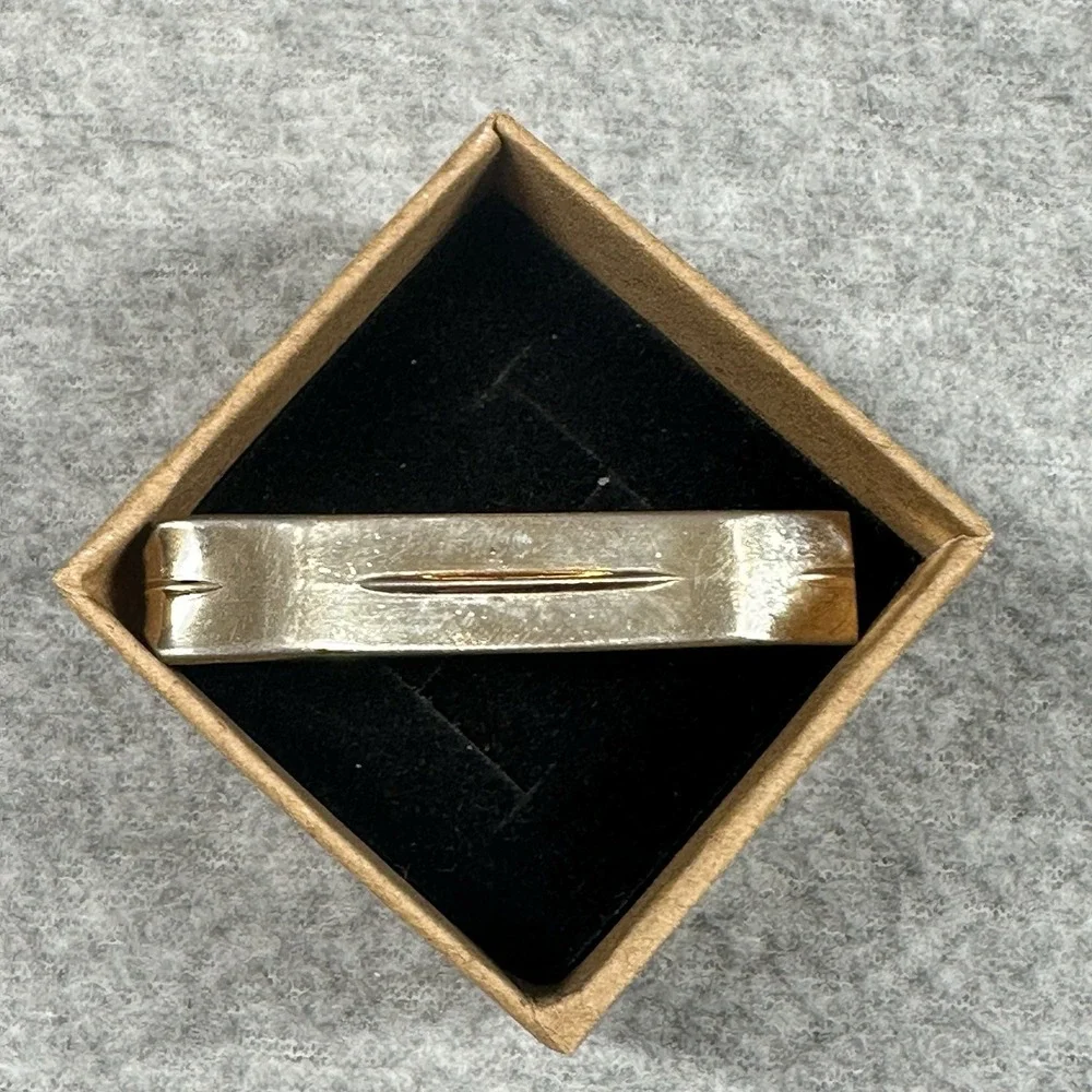 Vintage Hickok USA Gold-Tone Tie Clip Bar Solid Mid Century Made in USA
